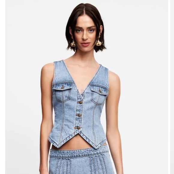 BATROUN VEST FADED DENIM LIONESS - Picture 2 of 5